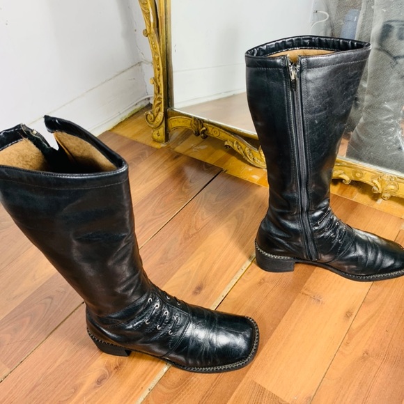 Punk, retro leather boots - Picture 5 of 16